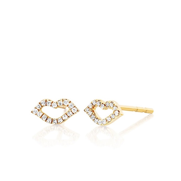 EF collection diamond kiss studs.  14kt gold and diamond.  Brand new. - Picture 1 of 9